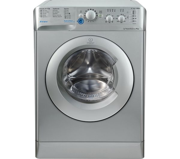 INDESIT BWC 61452 S 6 kg 1400 Spin Washing Machine - Silver, Silver