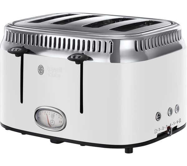 RUSSELL HOBBS Retro 21694 4-Slice Toaster - White, White