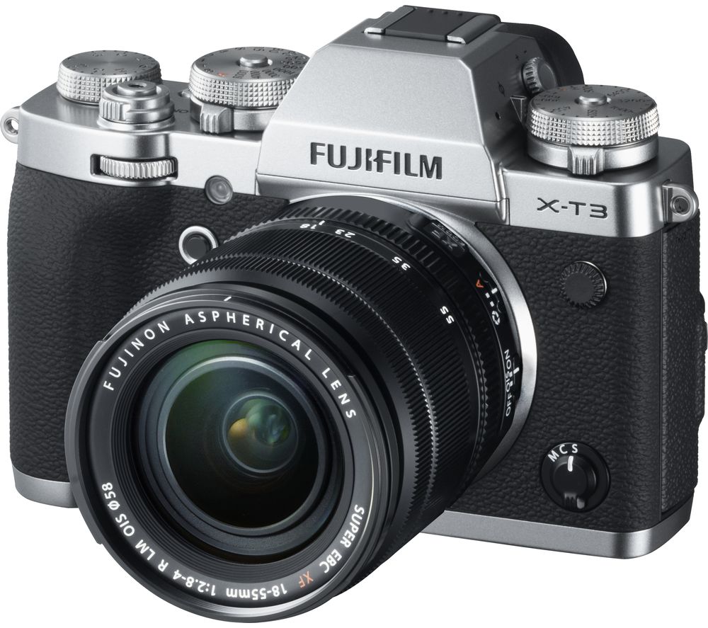 FUJIFILM X-T3 Mirrorless Camera with FUJINON XF 18-55 mm f/2.8-4 R LM OIS Lens - Silver, Silver