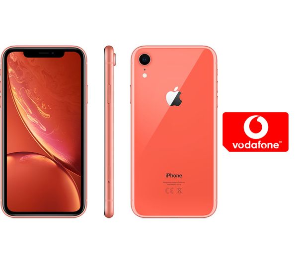 APPLE iPhone XR & Pay As You Go Micro SIM Card Bundle - 64 GB, Coral, Coral