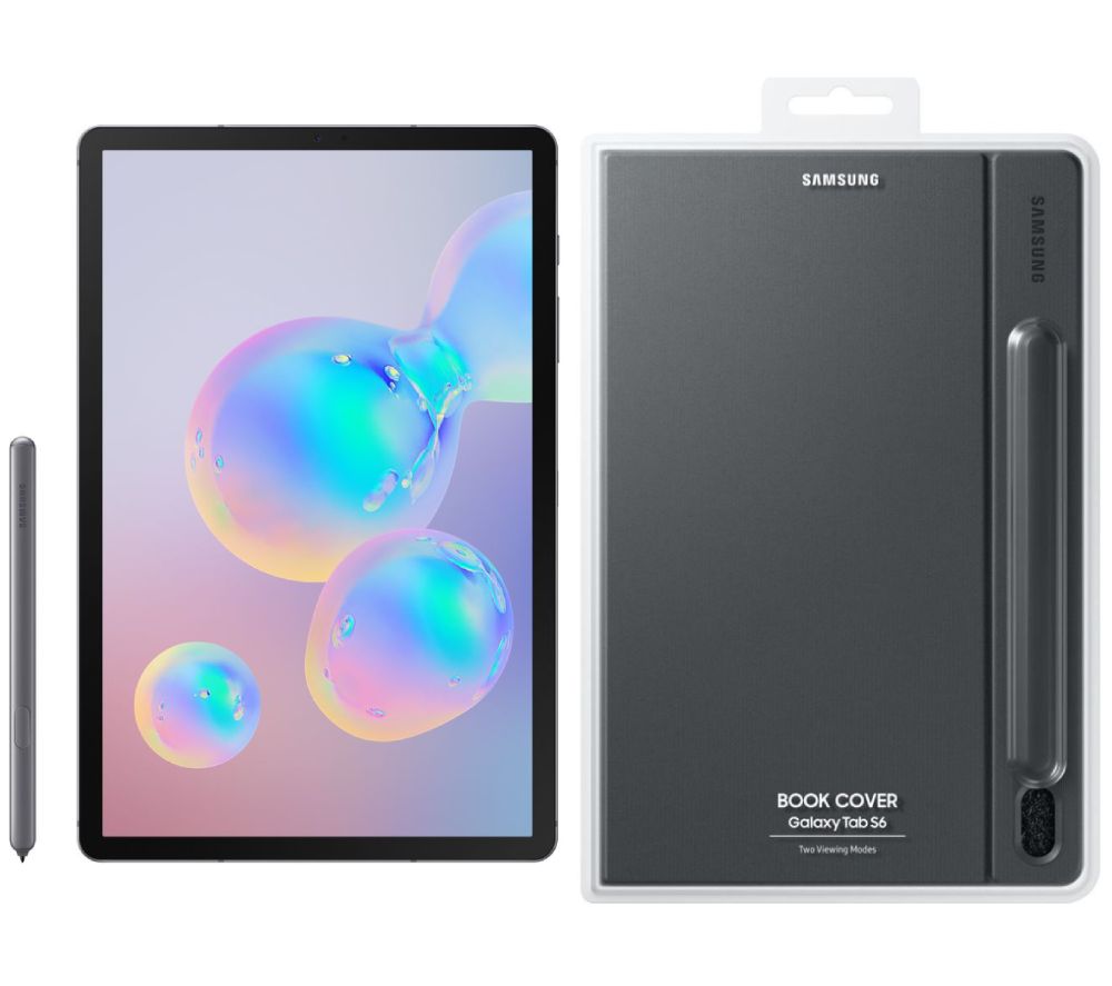 SAMSUNG Galaxy Tab S6 10.5” 4G Tablet & Cover Bundle - 128 GB, Mountain Grey, Grey