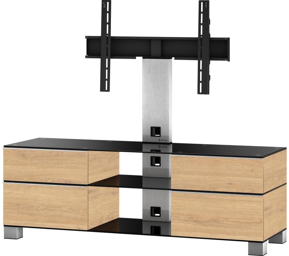 CONNECTED ESSENTIALS Mood MD 8240 1400 mm TV Stand with Bracket  Black & Oak, Black