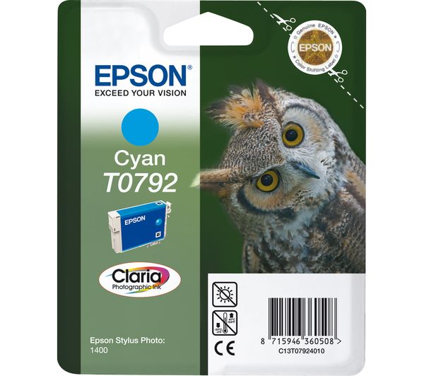 Epson T0792 Owl Cyan Ink Cartridge, Cyan