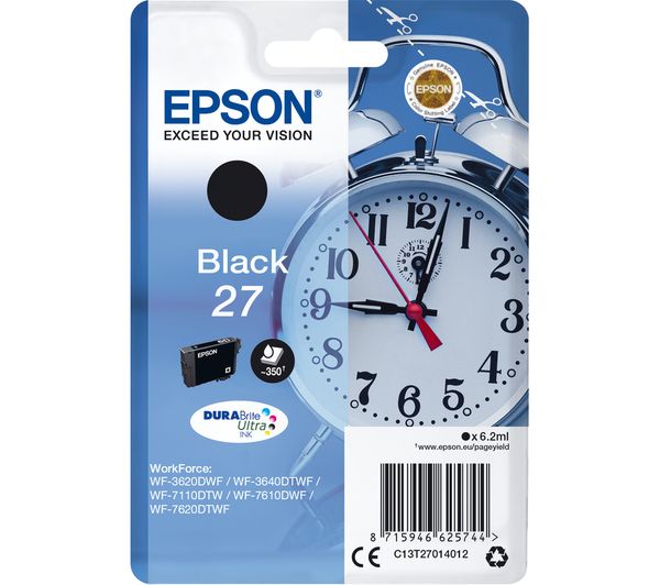 EPSON Alarm Clock 27 Black Ink Cartridge, Black