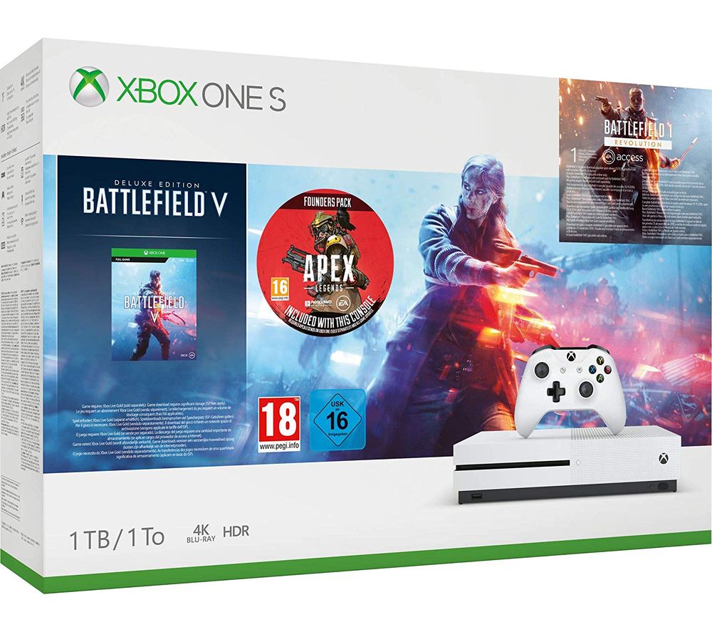 MICROSOFT Xbox One S with Battlefield V & Apex Legends Founders Pack - 1 TB