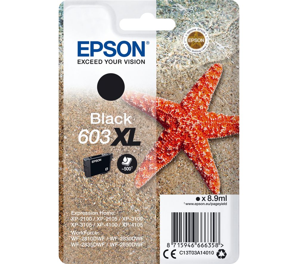 EPSON 603 XL Starfish Black Ink Cartridge, Black