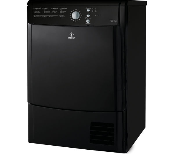 Indesit Tumble Dryer EcoTime IDCL85BHK Condenser  - Black, Black