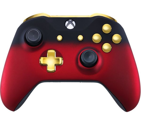 MICROSOFT Xbox One Wireless Controller - Red Shadow & Gold, Red