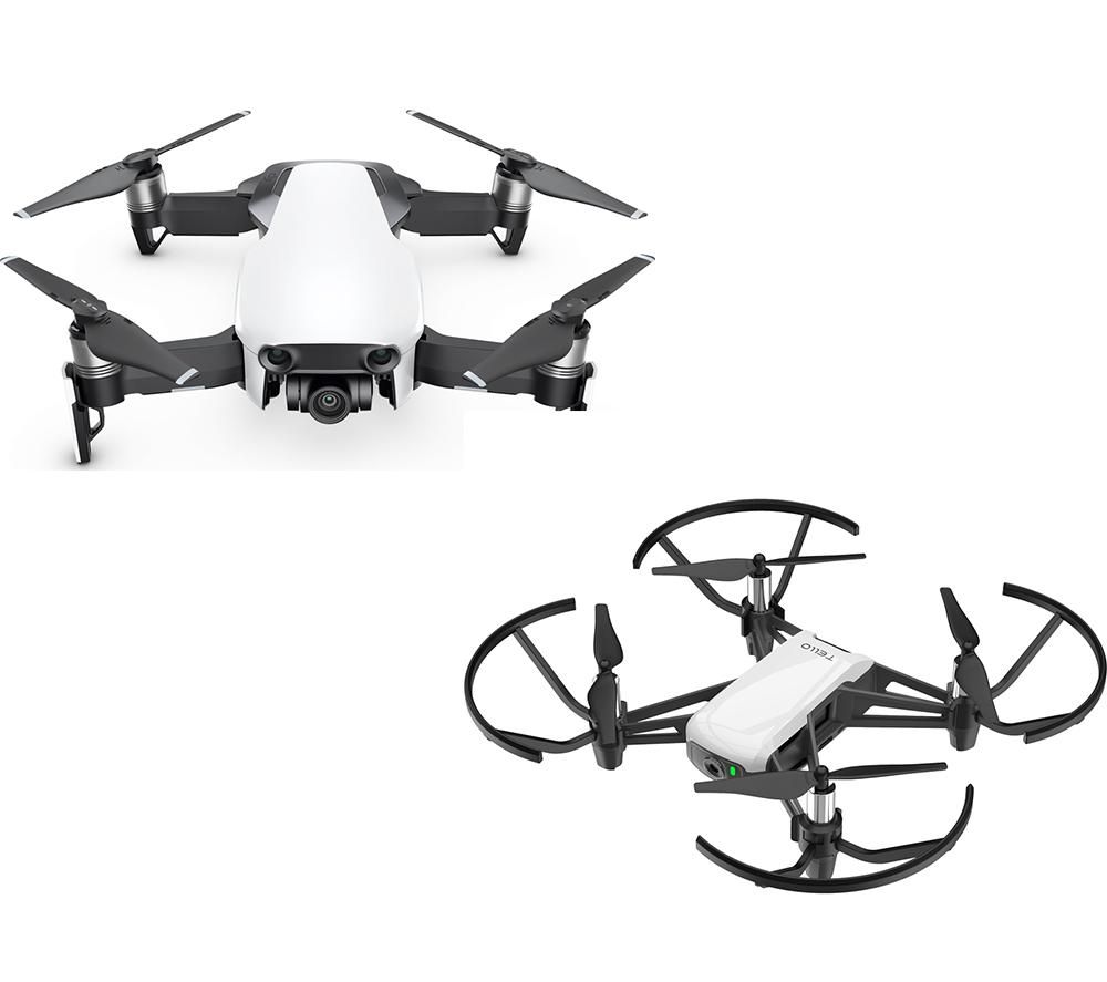 DJI Mavic Air Drone & Tello Drone with Accessory Pack Bundle - White, White