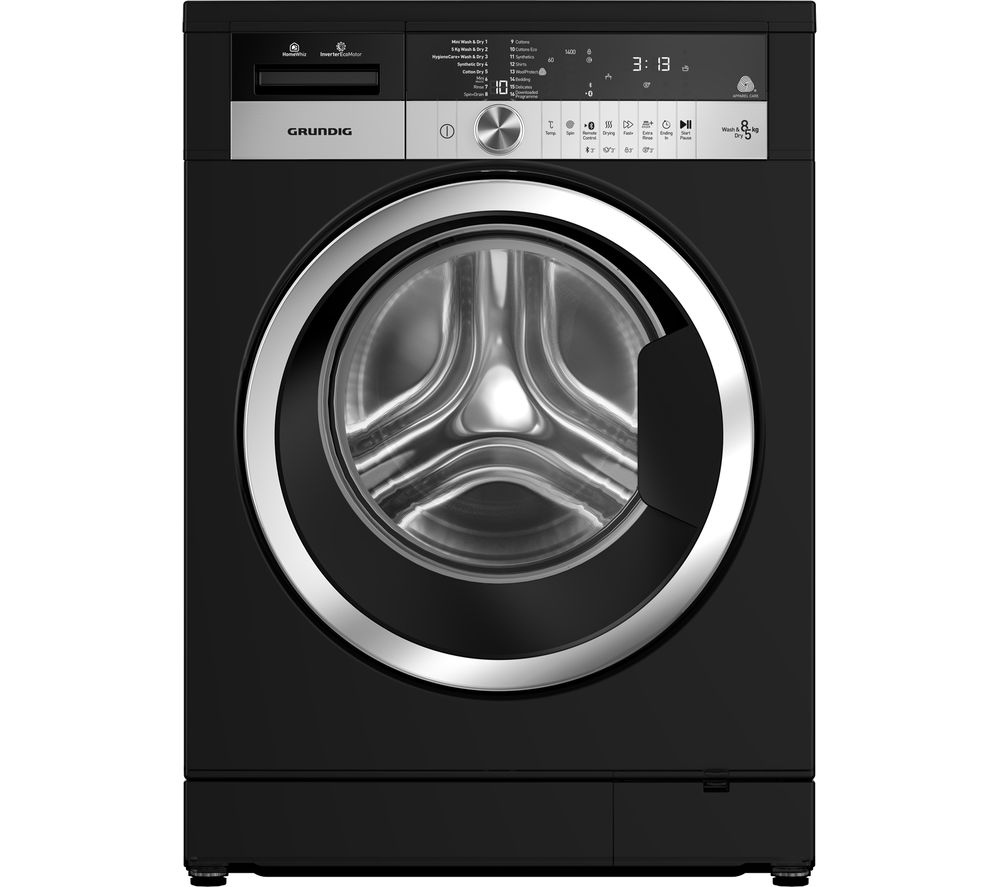 GWD38400CB Bluetooth 8 kg Washer Dryer - Black, Black