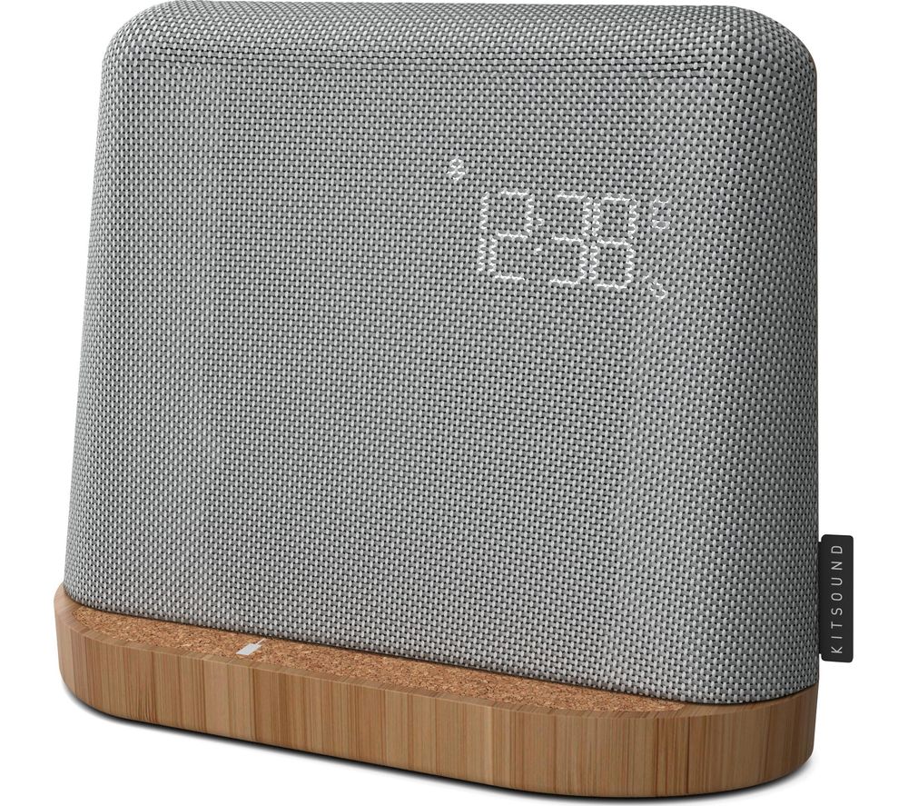 KITSOUND XDock Qi FM Bluetooth Clock Radio - Grey, Grey