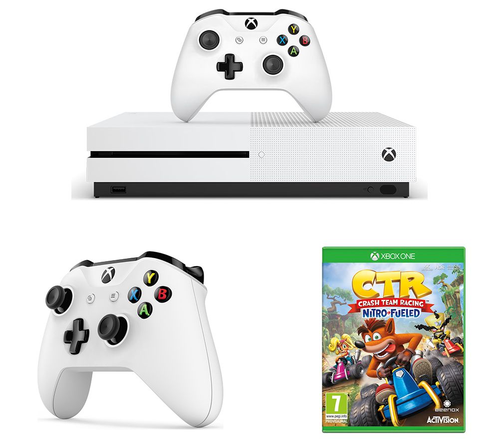 MICROSOFT Xbox One S, Crash Team Racing & Wireless Controller Bundle - 1 TB