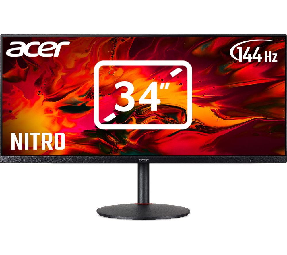 ACER Nitro XV340CKP Quad HD 34" IPS LCD Gaming Monitor - Black, Black