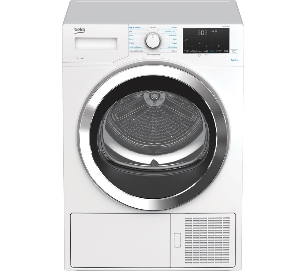 BEKO RapiDry DPHX90460W 9 kg Heat Pump Tumble Dryer - White, White