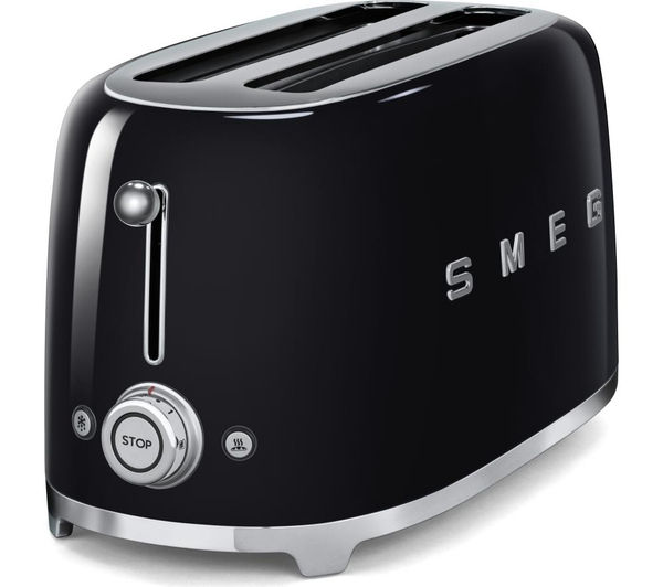 SMEG TSF02BLUK 4-Slice Toaster - Black, Black