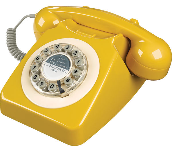 WILD & WOLF 746 Corded Phone - English Mustard, Yellow