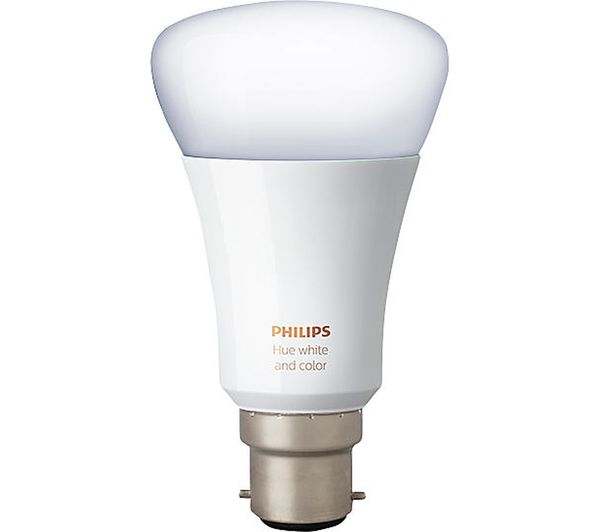 PHILIPS Hue White & Colour Ambience Wireless Bulb - B22, White