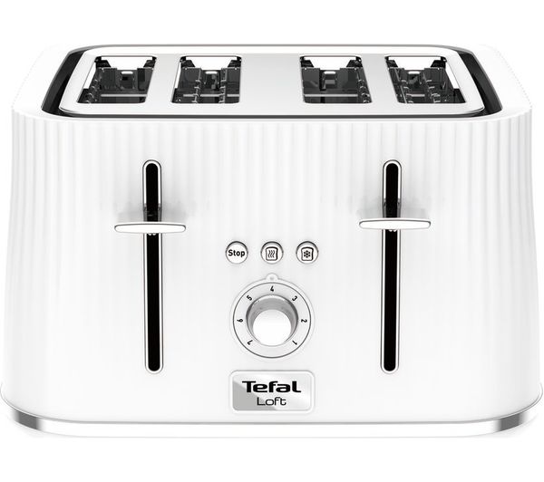 TEFAL Loft TT60140 4-Slice Toaster - Pure White, White