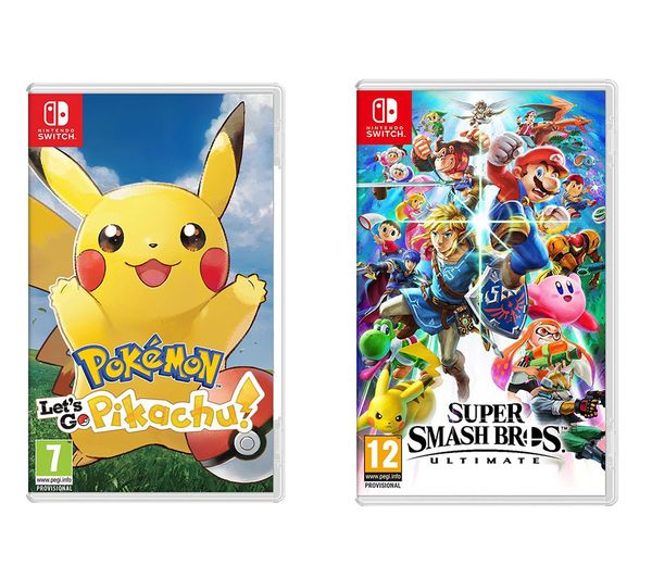 Nintendo SWITCH Super Smash Bros. Ultimate & Pokémon: Let's Go, Pikachu! Bundle