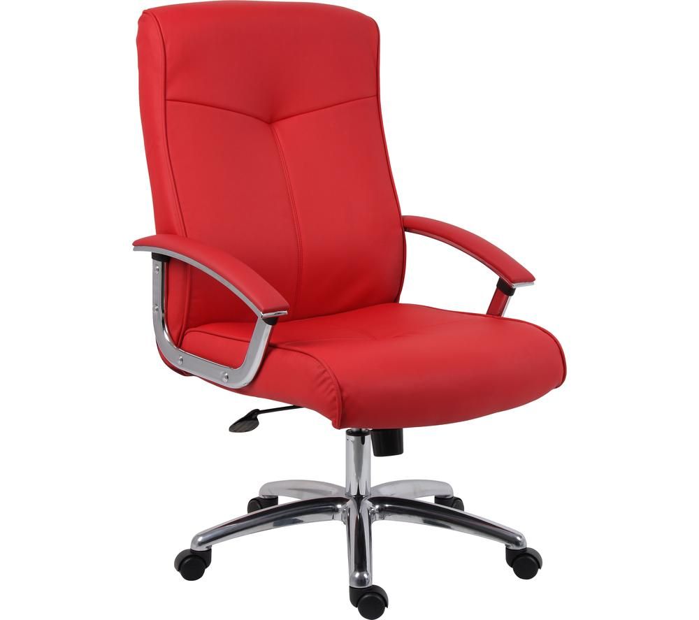 TEKNIK Hoxton Leather Tilting Executive Chair - Red, Red