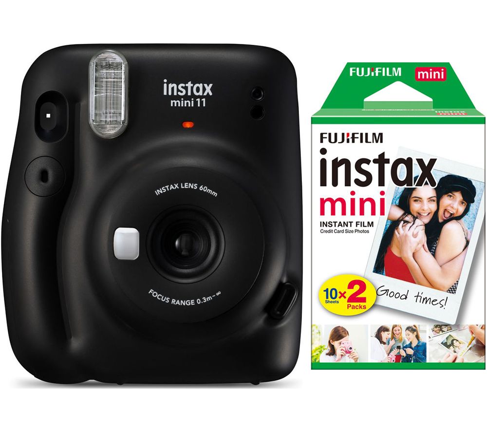 INSTAX mini 11 Instant Camera & 20 Shot INSTAX Mini Film Pack Bundle - Charcoal Gray, Charcoal