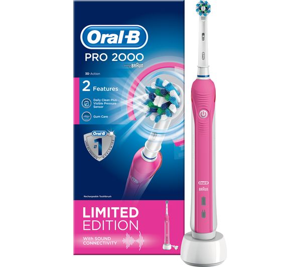 ORAL B Pro 2000 Electric Toothbrush - Pink, Pink