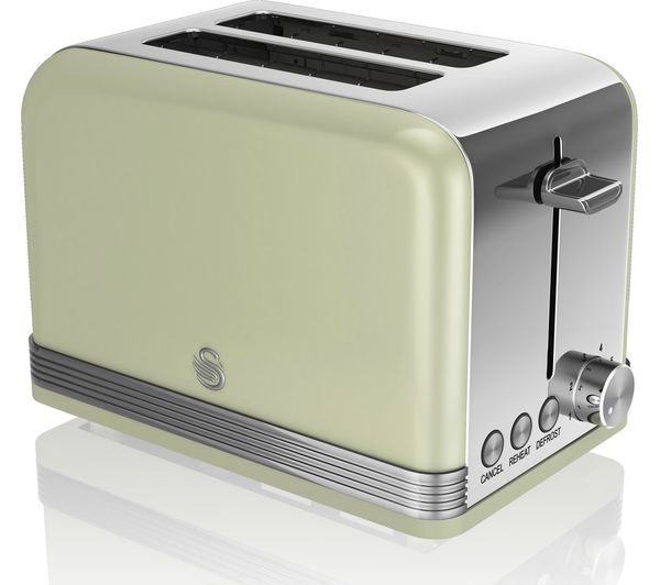 SWAN ST19010GN 2-Slice Toaster - Green, Green