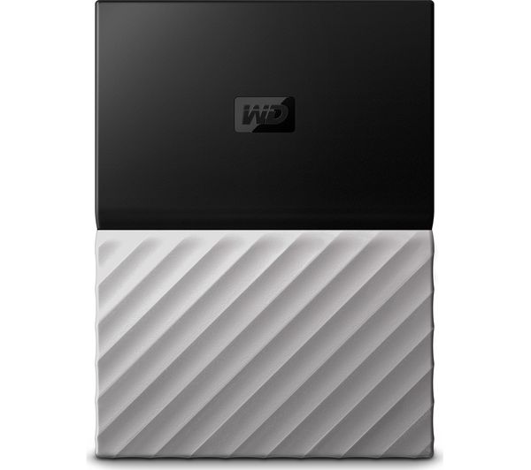 WD My Passport Ultra Portable Hard Drive - 2 TB, Black & Grey, Black
