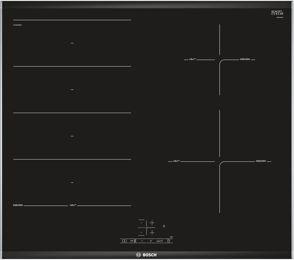 BOSCH Serie 4 PXE675BB1E Electric Induction Hob - Black, Black