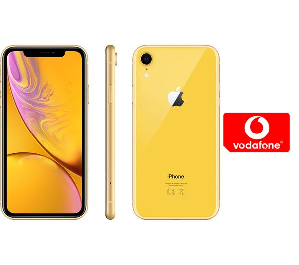 APPLE iPhone XR & Pay As You Go Micro SIM Card Bundle - 128 GB, Yellow, Yellow