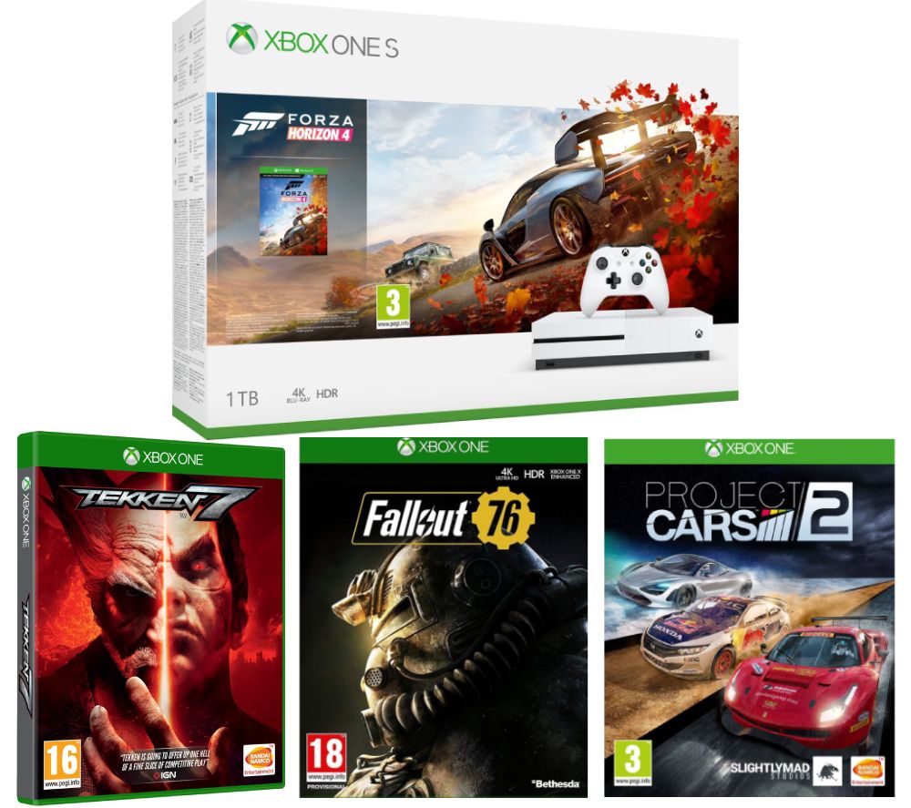 MICROSOFT Xbox One S, Forza Horizon 4, Fallout 76, Tekken 7 & Project Cars 2 Bundle