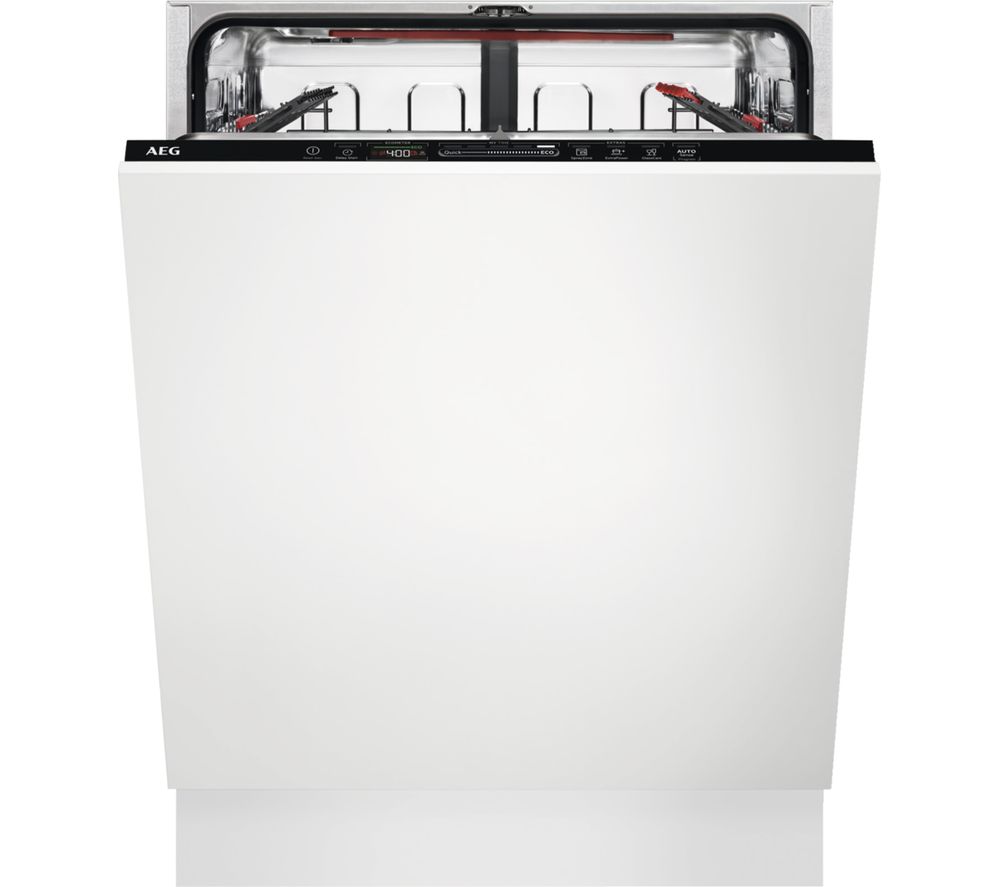 AEG AirDry Technology FSS63607P Full-size?Fully Integrated Dishwasher, Red