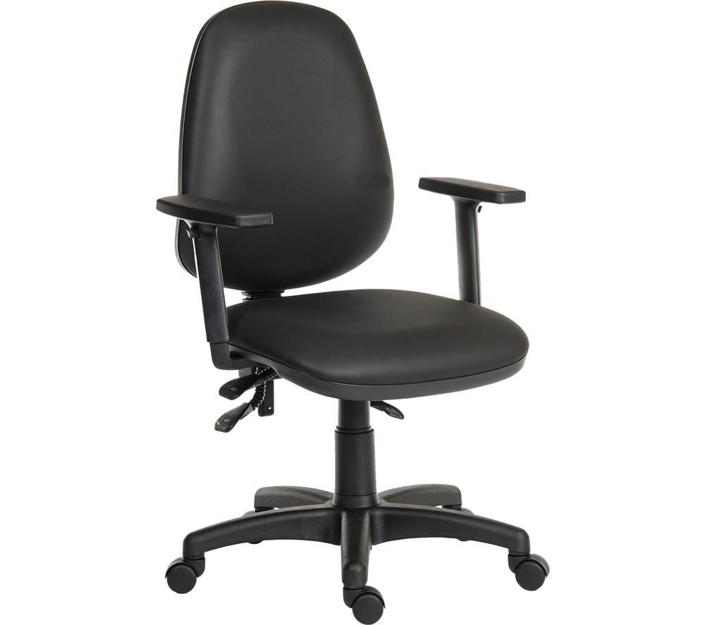 TEKNIK Practica Polyurethane Tilting Operator Chair - Black, Black