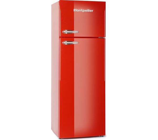 MONTPELLIER MAB345R Fridge Freezer - Red, Red