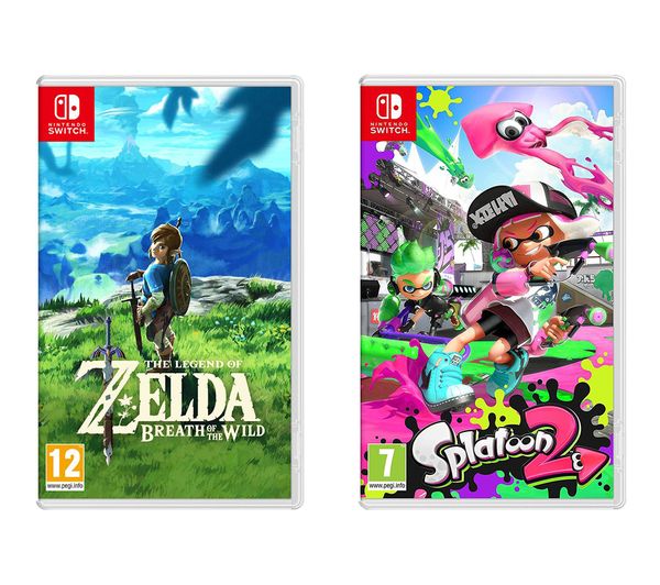 NINTENDO SWITCH The Legend of Zelda Breath of the Wild & Splatoon 2 Bundle