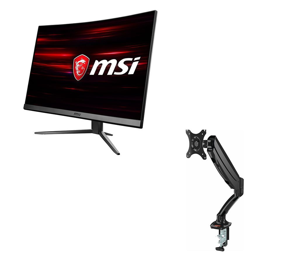 MSI Optix MAG271C Full HD 27" Curved LED Gaming Monitor & ADXDMGS17 Gas Spring Full Motion 17-30" Single Monitor Mount Bundle