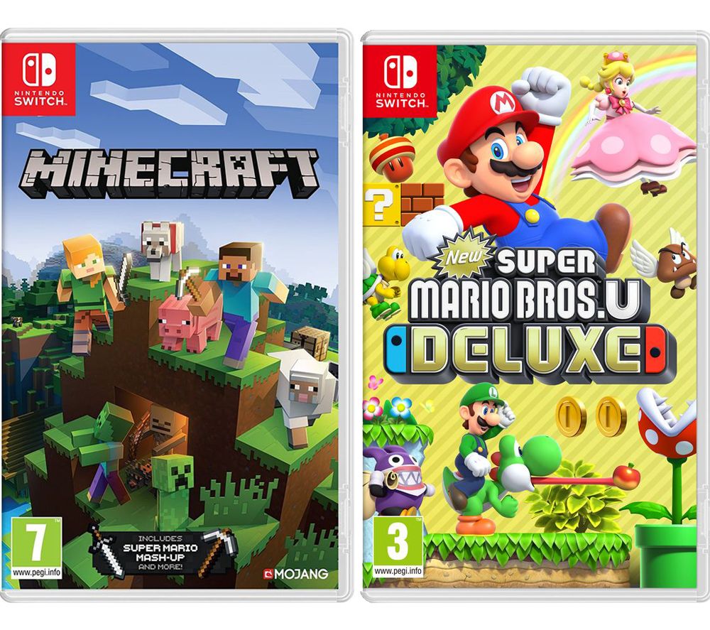 NINTENDO SWITCH Minecraft & New Super Mario Bros. U Deluxe Bundle