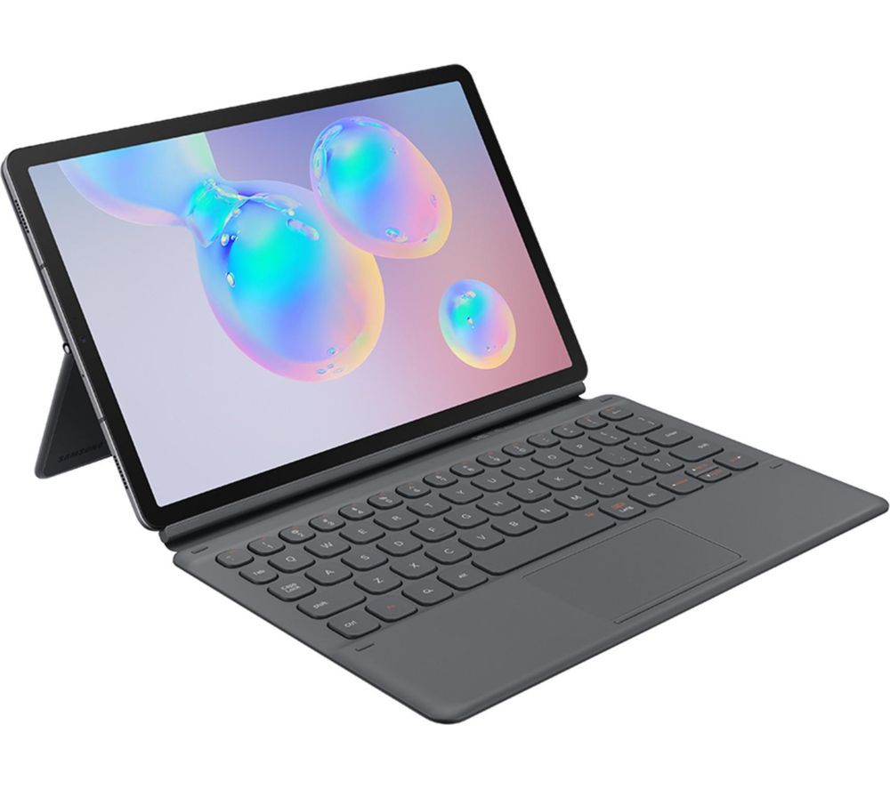 SAMSUNG Galaxy Tab S6 10.5" Tablet & Keyboard Folio Case Bundle - 256 GB, Mountain Grey, Grey