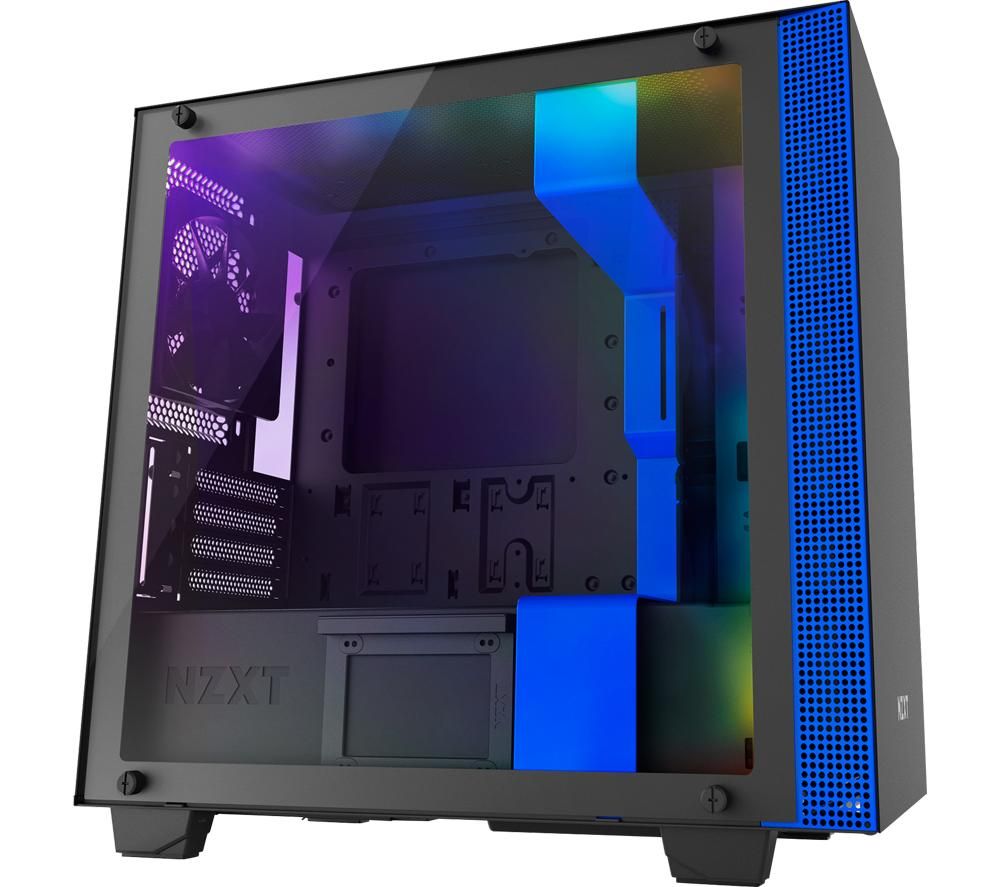 NZXT H400i Micro-ATX Mid-Tower PC Case - Black & Blue, Black