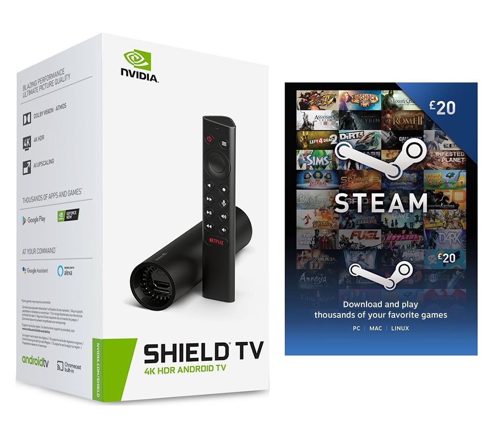 NVIDIA SHIELD TV 4K Media Streaming Device & Steam £20 Wallet Card Bundle