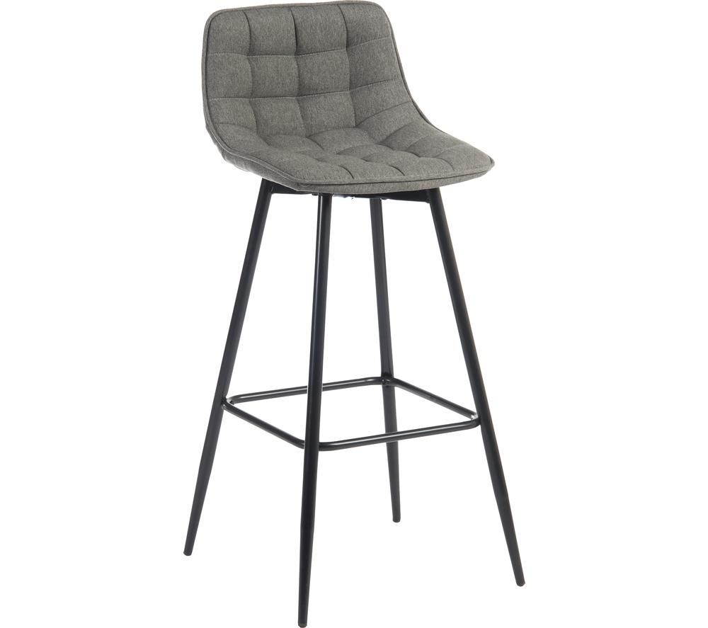 TEKNIK Quilt Fabric Bar Stool Chair - Grey, Grey