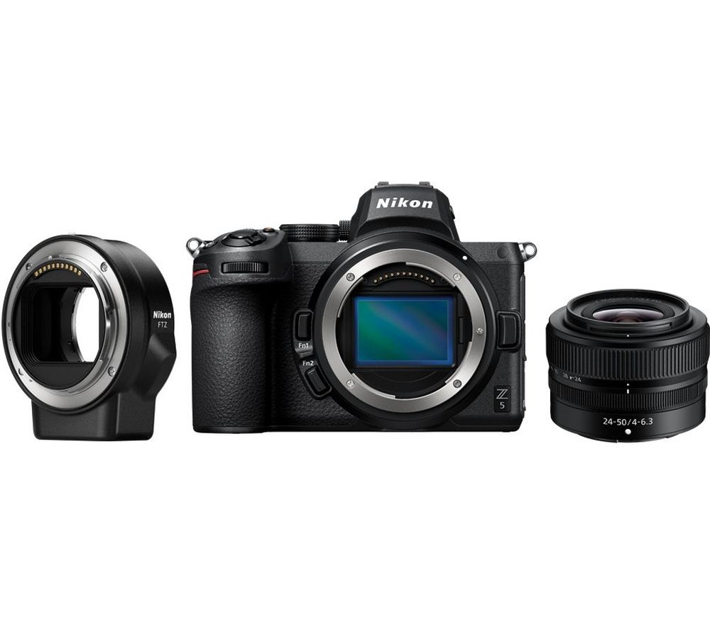 NIKON Z 5 Mirrorless Camera with NIKKOR Z 24-50 mm f/4-6.3 Lens & FTZ Mount Adapter - Black, Black