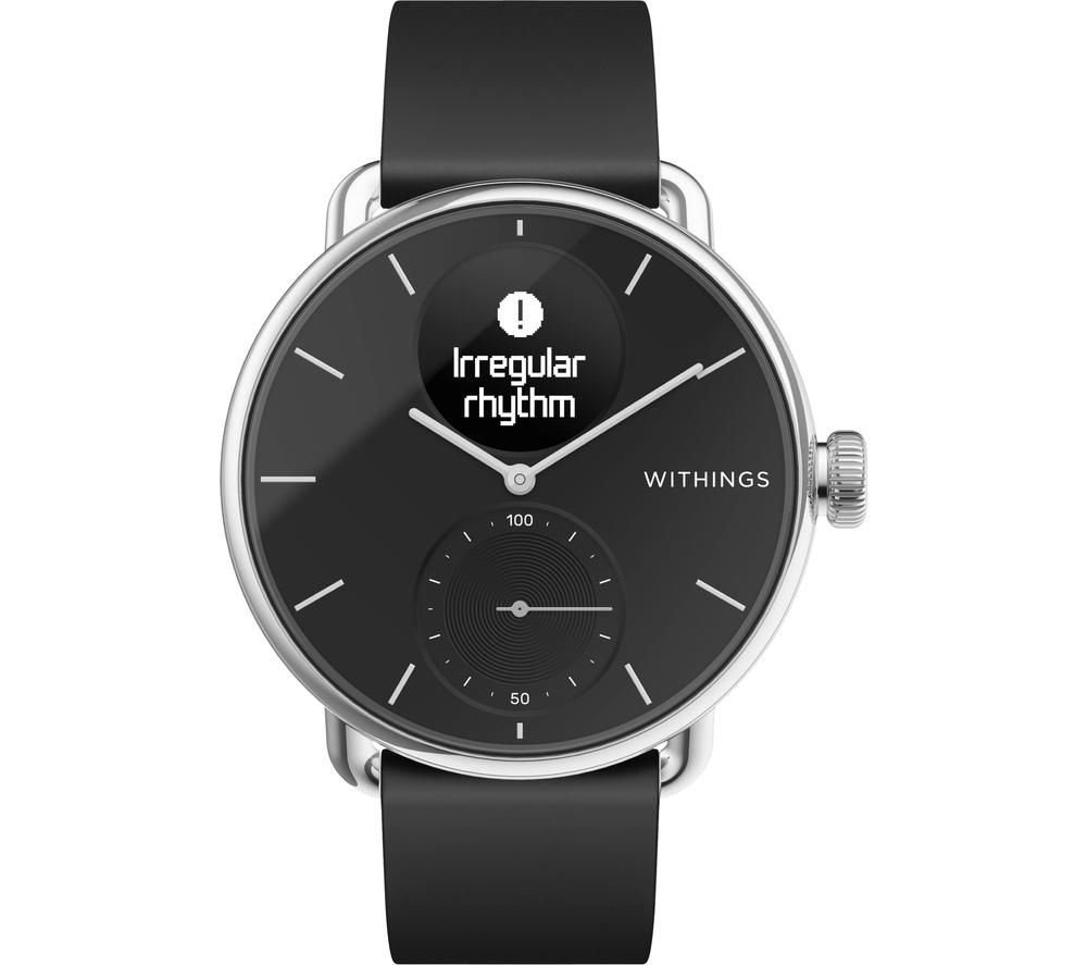 WITHINGS ScanWatch Hybrid Smartwatch - Black, 38 mm, Black