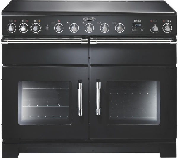 RANGEMASTER Excel 110 Induction Range Cooker - Black & Chrome, Black