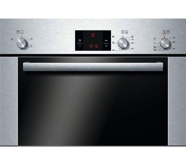 BOSCH Exxcel HBM13B550B Electric Double Oven - Brushed Steel, Brushed Steel