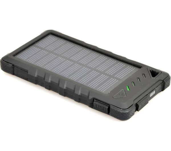 PORT DESIGNS 900114 Solar Portable Power Bank - Black, Black