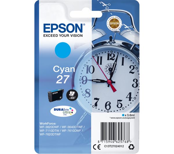 EPSON Alarm Clock 27 Cyan Ink Cartridge, Cyan