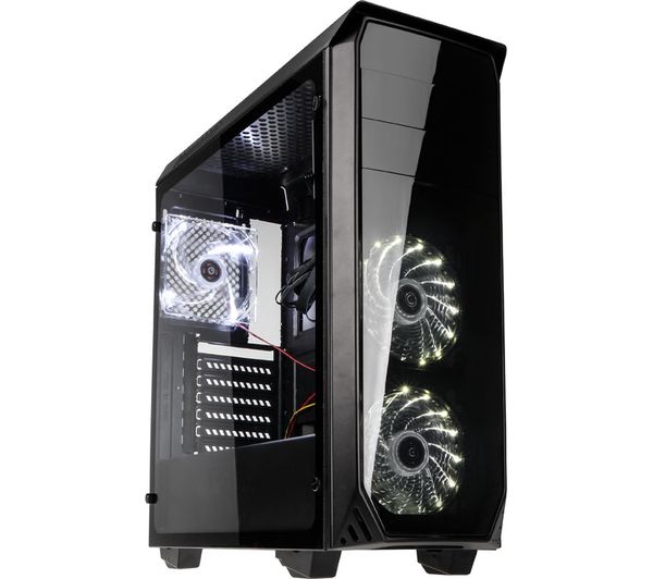 KOLINK Luminosity ATX Mid-Tower PC Case - Black & White, Black