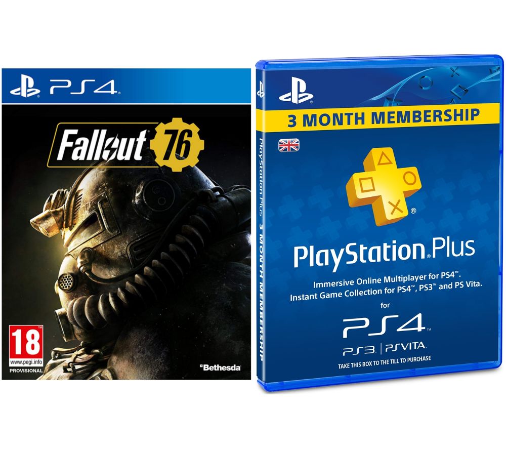 PS4 Fallout 76 & PlayStation Plus 3 Month Subscription Bundle