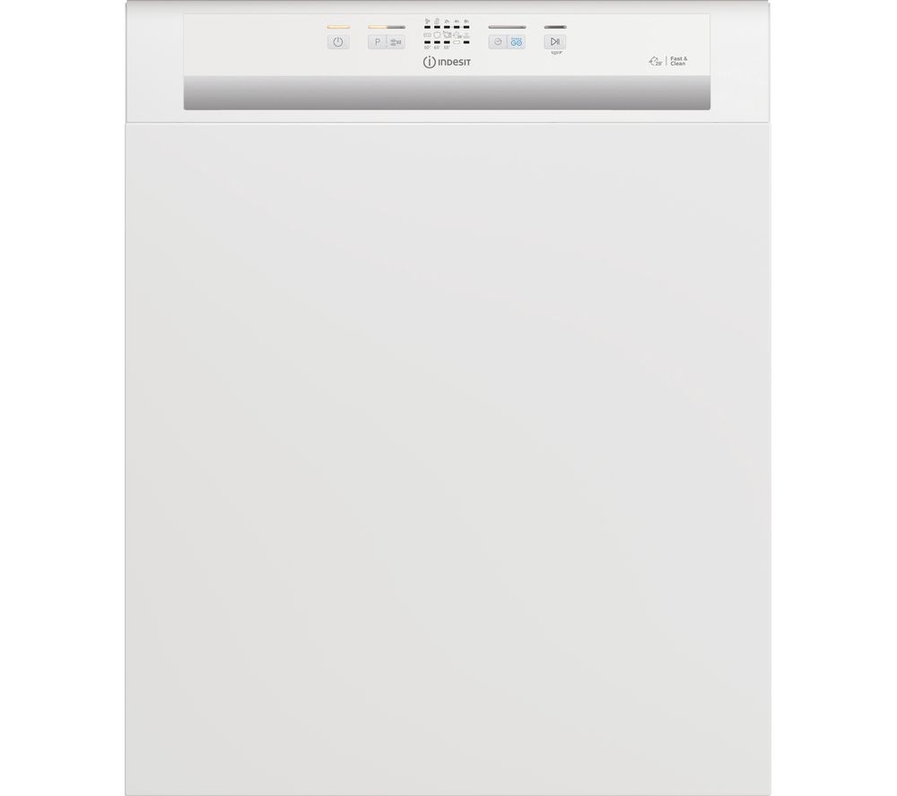INDESIT DBE 2B19 UK Full-size Semi-Integrated Dishwasher - White, White
